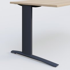 Gamme K1 - Plans droits - K1 Plateau droit 100x60 pieds fixe. Plateau Hêtre et pietement Anthracite