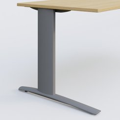 Gamme K1 - Plans droits - K1 Plateau droit 80x80 pieds fixe. Plateau Chêne clair et pietement Aluminium