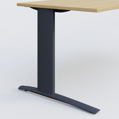 Gamme K1 - Plans droits - K1 Plateau droit 160x80 pieds fixe. Plateau Chêne clair et pietement Anthracite