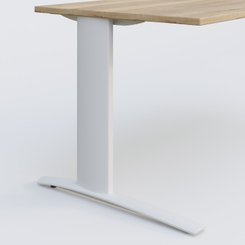 [Pas de famille] - [Pas de sous famille] - K1 Plateau droit 100x60 pieds fixe. Plateau Chêne naturel et pietement Blanc