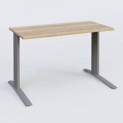 [Pas de famille] - [Pas de sous famille] - K1 Plateau droit 120x60 pieds fixe. Plateau Chêne naturel et pietement Aluminium