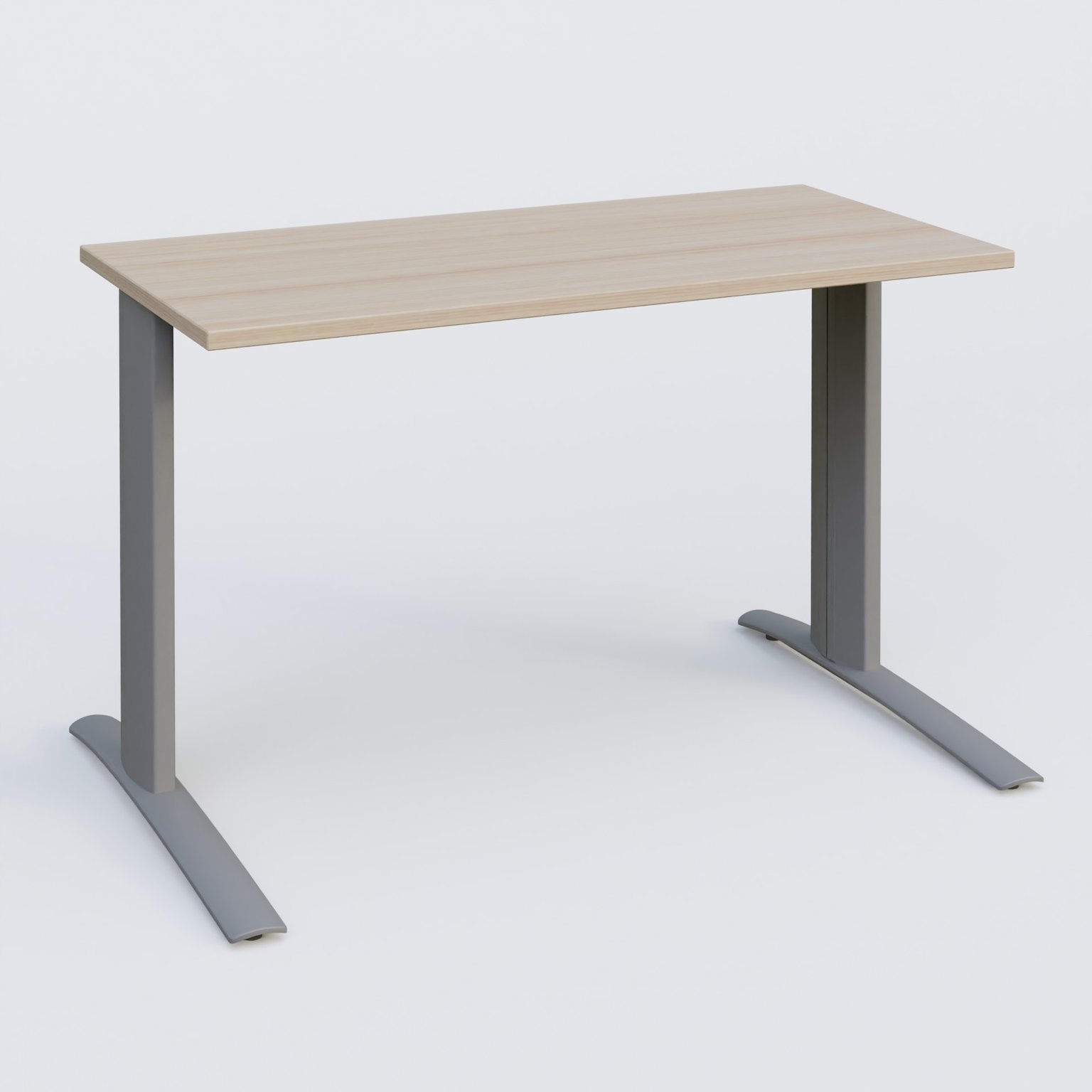 K1 Plateau droit 120x60 pieds fixe. Plateau Acacia et pietement Aluminium