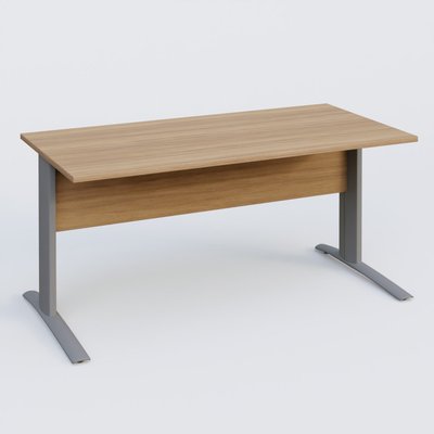 [Pas de famille] - [Pas de sous famille] - K1 Plateau droit 160x80 avec voile de fond bois. Plateau Noyer et pietement Aluminium
