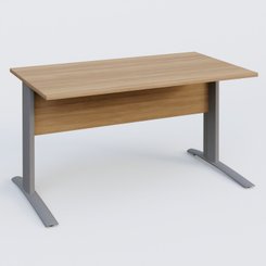 [Pas de famille] - [Pas de sous famille] - K1 Plateau droit 140x80 avec voile de fond bois. Plateau Noyer et pietement Aluminium