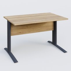 [Pas de famille] - [Pas de sous famille] - K1 Plateau droit 120x80 avec voile de fond bois. Plateau Chêne naturel et pietement Anthracite