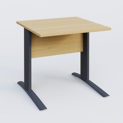 [Pas de famille] - [Pas de sous famille] - K1 Plateau droit 80x80 avec voile de fond bois. Plateau Chêne clair et pietement Anthracite