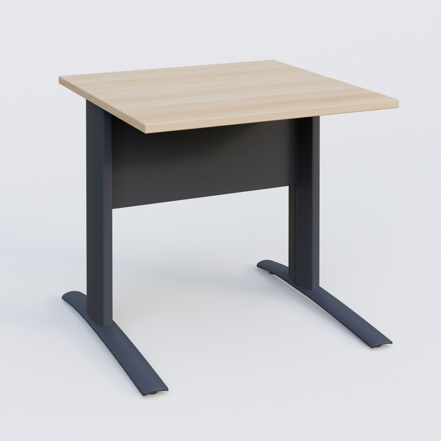 K1 Plateau droit 80x80 avec voile de fond métal. Plateau Hêtre et pietement Anthracite