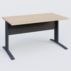 Gamme K1 - Plans droits - K1 Plateau droit 140x80 avec voile de fond métal. Plateau Hêtre et pietement Anthracite