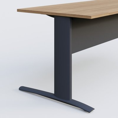 [Pas de famille] - [Pas de sous famille] - K1 Plateau droit 180x80 avec voile de fond métal. Plateau Noyer et pietement Anthracite