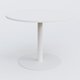 Table ronde diametre 120 cm avec pieds colonne centrale. Plateau Blanc et pietement Blanc