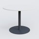 Table ronde diametre 120 cm avec pieds colonne centrale. Plateau Blanc et pietement Anthracite