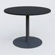Table ronde diametre 120 cm avec pieds colonne centrale. Plateau Noir Mat et pietement Anthracite