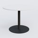 Table ronde diametre 110 cm avec pieds colonne centrale. Plateau Blanc et pietement Noir Mat