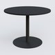 Table ronde diametre 120 cm avec pieds colonne centrale. Plateau Noir Mat et pietement Noir Mat