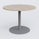 Table ronde diametre 120 cm avec pieds colonne centrale. Plateau Acacia et pietement Aluminium