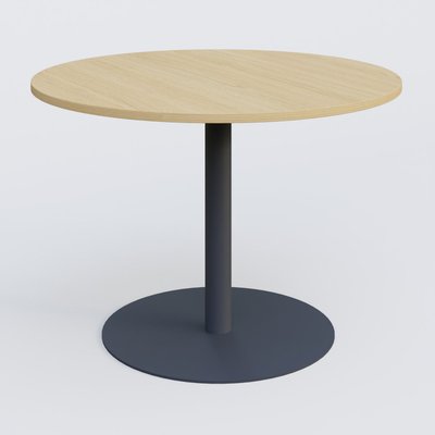[Pas de famille] - [Pas de sous famille] - Table ronde diametre 110 cm avec pieds colonne centrale. Plateau Chêne clair et pietement Anthracite