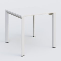 Gamme K7 - Plans droits - K7 plan droit 80*80 sur pieds fixe. Plateau Blanc et pietement Blanc