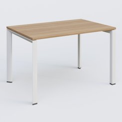 [Pas de famille] - [Pas de sous famille] - K7 plan droit 120*80 sur pieds fixe. Plateau Noyer et pietement Blanc