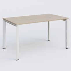 Gamme K7 - Plans droits - K7 plan droit 140*80 sur pieds fixe. Plateau Acacia et pietement Blanc