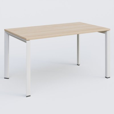 Gamme K7 - Plans droits - K7 plan droit 140*80 sur pieds fixe. Plateau Hêtre et pietement Blanc