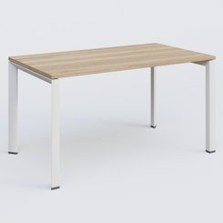 [Pas de famille] - [Pas de sous famille] - K7 plan droit 140*80 sur pieds fixe. Plateau Chêne naturel et pietement Blanc