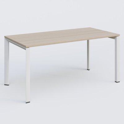 Gamme K7 - Plans droits - K7 plan droit 160*80 sur pieds fixe. Plateau Acacia et pietement Blanc