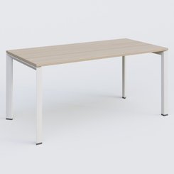 Gamme K7 - Plans droits - K7 plan droit 160*80 sur pieds fixe. Plateau Acacia et pietement Blanc