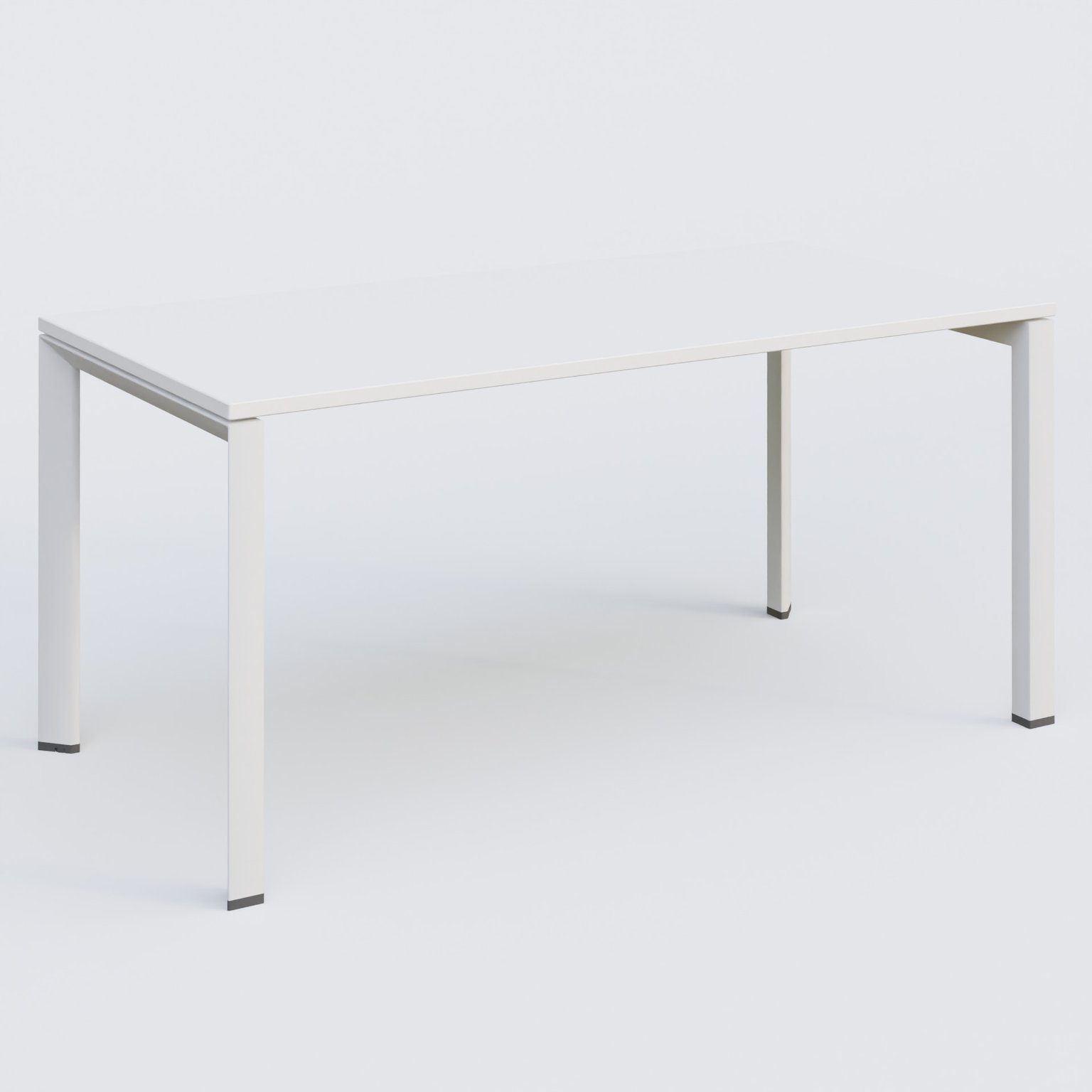 K7 plan droit 160*80 sur pieds fixe. Plateau Blanc et pietement Blanc