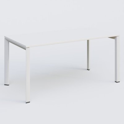 Gamme K7 - Plans droits - K7 plan droit 160*80 sur pieds fixe. Plateau Blanc et pietement Blanc