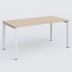 Gamme K7 - Plans droits - K7 plan droit 160*80 sur pieds fixe. Plateau Hêtre et pietement Blanc