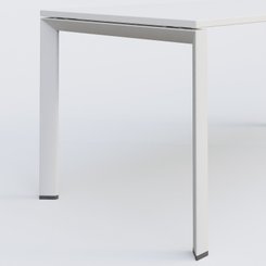 Gamme K7 - Plans droits - K7 plan droit 200*100 sur pieds fixe. Plateau Blanc et pietement Blanc