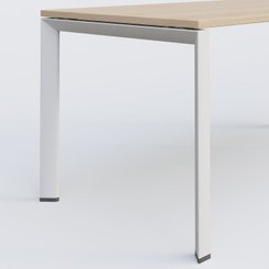 Gamme K7 - Plans droits - K7 plan droit 200*100 sur pieds fixe. Plateau Hêtre et pietement Blanc