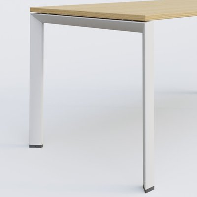 [Pas de famille] - [Pas de sous famille] - K7 plan droit 80*80 sur pieds fixe. Plateau Chêne clair et pietement Blanc