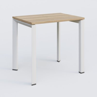 [Pas de famille] - [Pas de sous famille] - K7 plan droit 80*60 sur pieds fixe. Plateau Chêne naturel et pietement Blanc