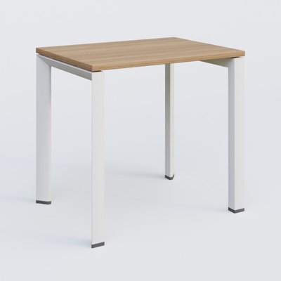 [Pas de famille] - [Pas de sous famille] - K7 plan droit 80*60 sur pieds fixe. Plateau Noyer et pietement Blanc