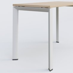 Gamme K7 - Plans droits - K7 plan droit 100*60 sur pieds fixe. Plateau Hêtre et pietement Blanc