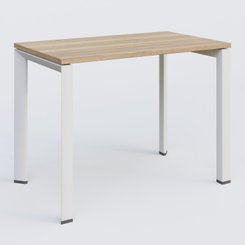 [Pas de famille] - [Pas de sous famille] - K7 plan droit 100*60 sur pieds fixe. Plateau Chêne naturel et pietement Blanc