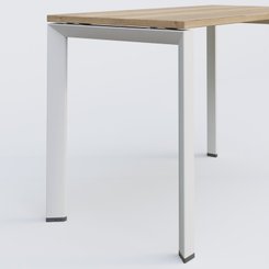 [Pas de famille] - [Pas de sous famille] - K7 plan droit 100*60 sur pieds fixe. Plateau Chêne naturel et pietement Blanc