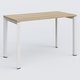K7 plan droit 120*60 sur pieds fixe. Plateau Chêne naturel et pietement Blanc