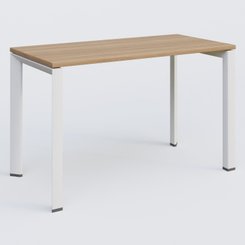 [Pas de famille] - [Pas de sous famille] - K7 plan droit 120*60 sur pieds fixe. Plateau Noyer et pietement Blanc