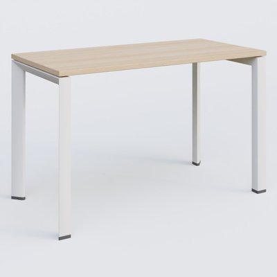 Gamme K7 - Plans droits - K7 plan droit 120*60 sur pieds fixe. Plateau Hêtre et pietement Blanc