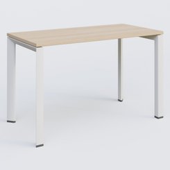 Gamme K7 - Plans droits - K7 plan droit 120*60 sur pieds fixe. Plateau Hêtre et pietement Blanc