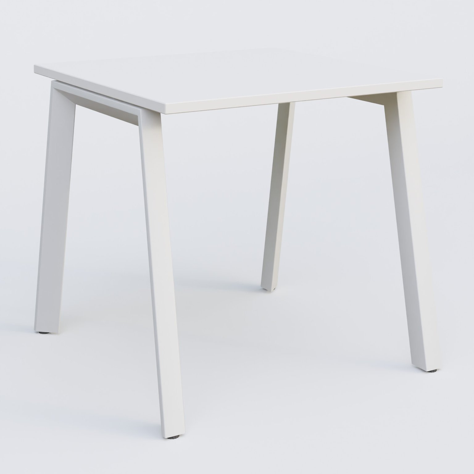 K8 plan droit 80*80 sur pieds fixe. Plateau Blanc et pietement Blanc