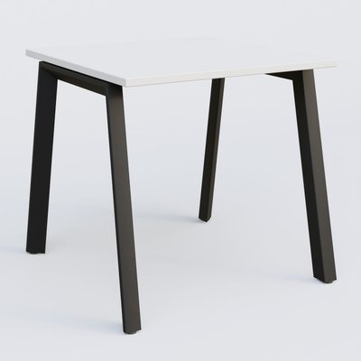 Gamme K8 - Plans droits - K8 plan droit 80*80 sur pieds fixe. Plateau Blanc et pietement Noir Grainé