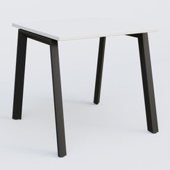 Gamme K8 - Plans droits - K8 plan droit 80*80 sur pieds fixe. Plateau Blanc et pietement Noir Grainé