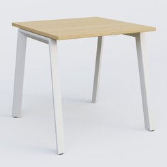 Gamme K8 - Plans droits - K8 plan droit 80*80 sur pieds fixe. Plateau Chêne clair et pietement Blanc
