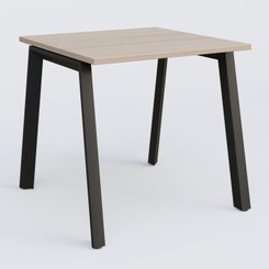 Gamme K8 - Plans droits - K8 plan droit 80*80 sur pieds fixe. Plateau Acacia et pietement Noir Grainé