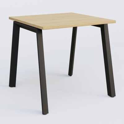 Gamme K8 - Plans droits - K8 plan droit 80*80 sur pieds fixe. Plateau Chêne clair et pietement Noir Grainé