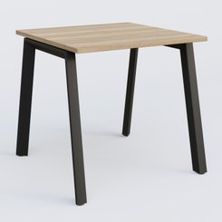 [Pas de famille] - [Pas de sous famille] - K8 plan droit 80*80 sur pieds fixe. Plateau Chêne naturel et pietement Noir Grainé