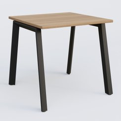 Gamme K8 - Plans droits - K8 plan droit 80*80 sur pieds fixe. Plateau Noyer et pietement Noir Grainé